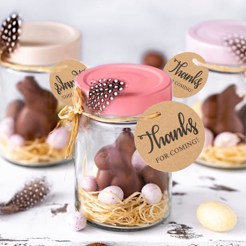 G2PLUS Thank You Tags, 100PCS Thank You for Coming Tags, 2 in Round Kraft Paper Gift Tag with String for Gift Wrapping, DIY Arts & Crafts, Wedding Party Favors - Image 4